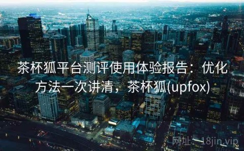 茶杯狐平台测评使用体验报告：优化方法一次讲清，茶杯狐(upfox)