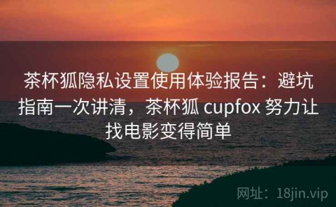 茶杯狐隐私设置使用体验报告：避坑指南一次讲清，茶杯狐 cupfox 努力让找电影变得简单