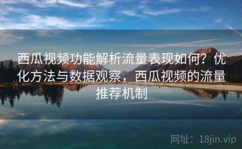 西瓜视频功能解析流量表现如何？优化方法与数据观察，西瓜视频的流量推荐机制