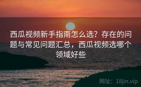 西瓜视频新手指南怎么选？存在的问题与常见问题汇总，西瓜视频选哪个领域好些