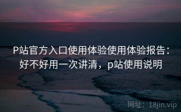 P站官方入口使用体验使用体验报告：好不好用一次讲清，p站使用说明