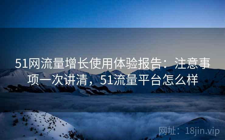 51网流量增长使用体验报告：注意事项一次讲清，51流量平台怎么样