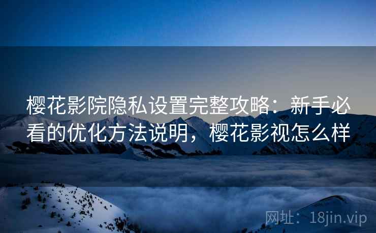 樱花影院隐私设置完整攻略：新手必看的优化方法说明，樱花影视怎么样