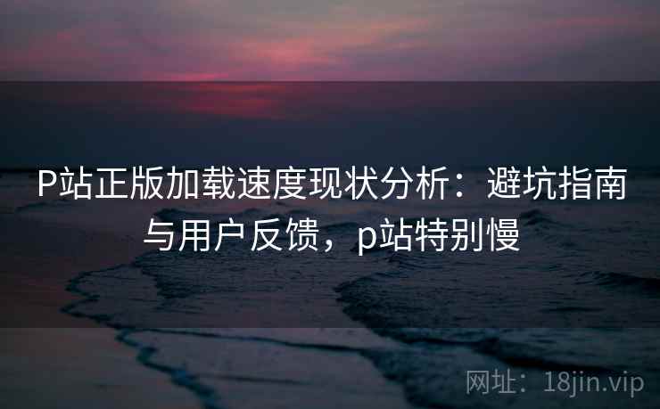 P站正版加载速度现状分析:避坑指南与用户反馈,p站特别慢 P站正版加载速度现状分析:避坑指南与用户反馈,p站特别慢