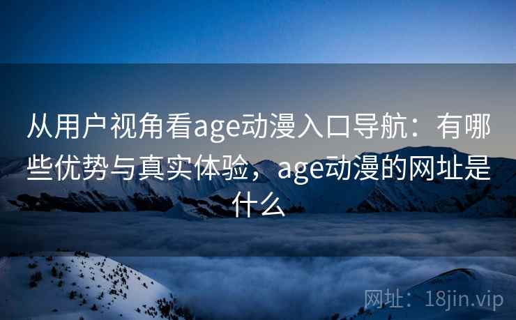 从用户视角看age动漫入口导航：有哪些优势与真实体验，age动漫的网址是什么