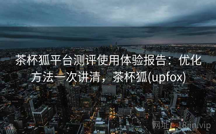 茶杯狐平台测评使用体验报告：优化方法一次讲清，茶杯狐(upfox)