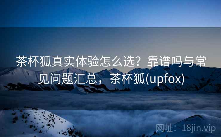 茶杯狐真实体验怎么选？靠谱吗与常见问题汇总，茶杯狐(upfox)